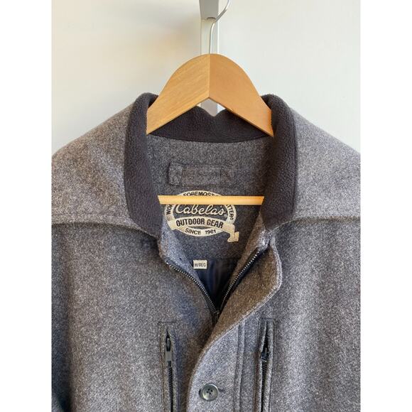 Cabelas Mackinaw Jacket Wool Gray Mens M Thinsulate Ultra Lined Hunting Cruiser - Picture 2 of 13